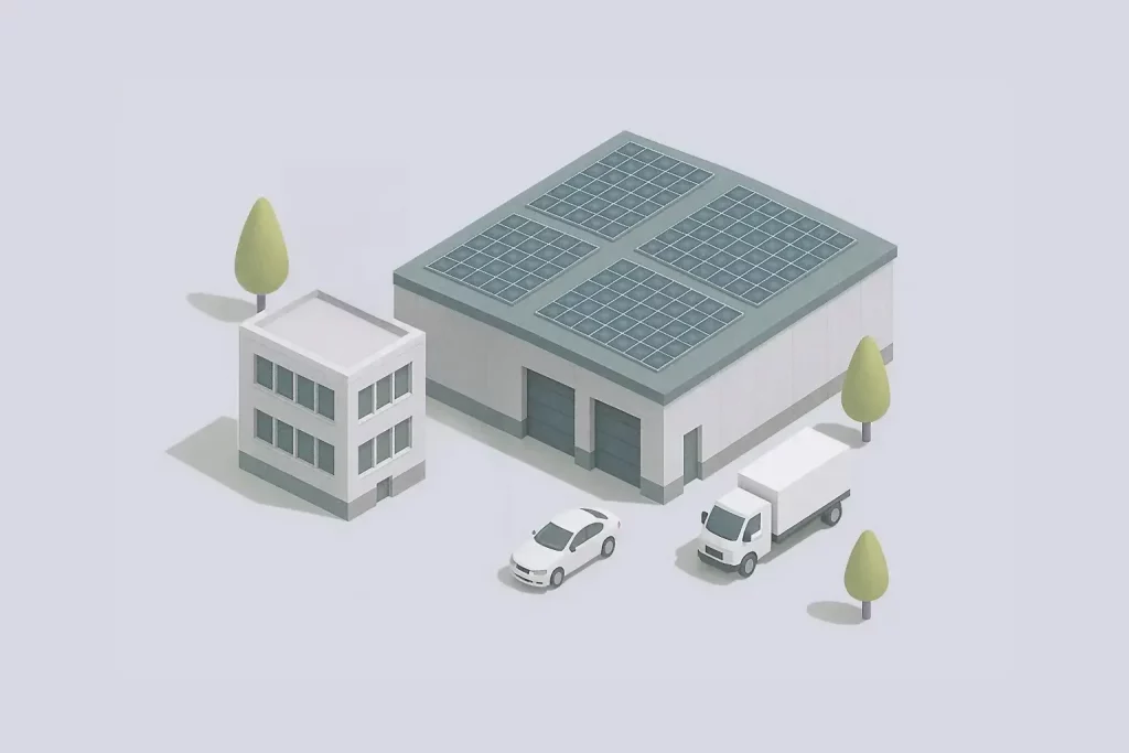 Infografik zeigt Photovoltaik für Unternehmen