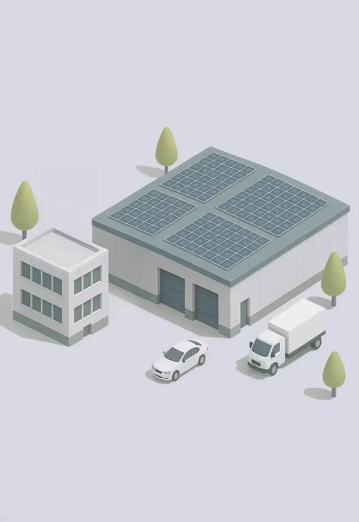 Grafik zeigt Photovoltaik für Unternehmen